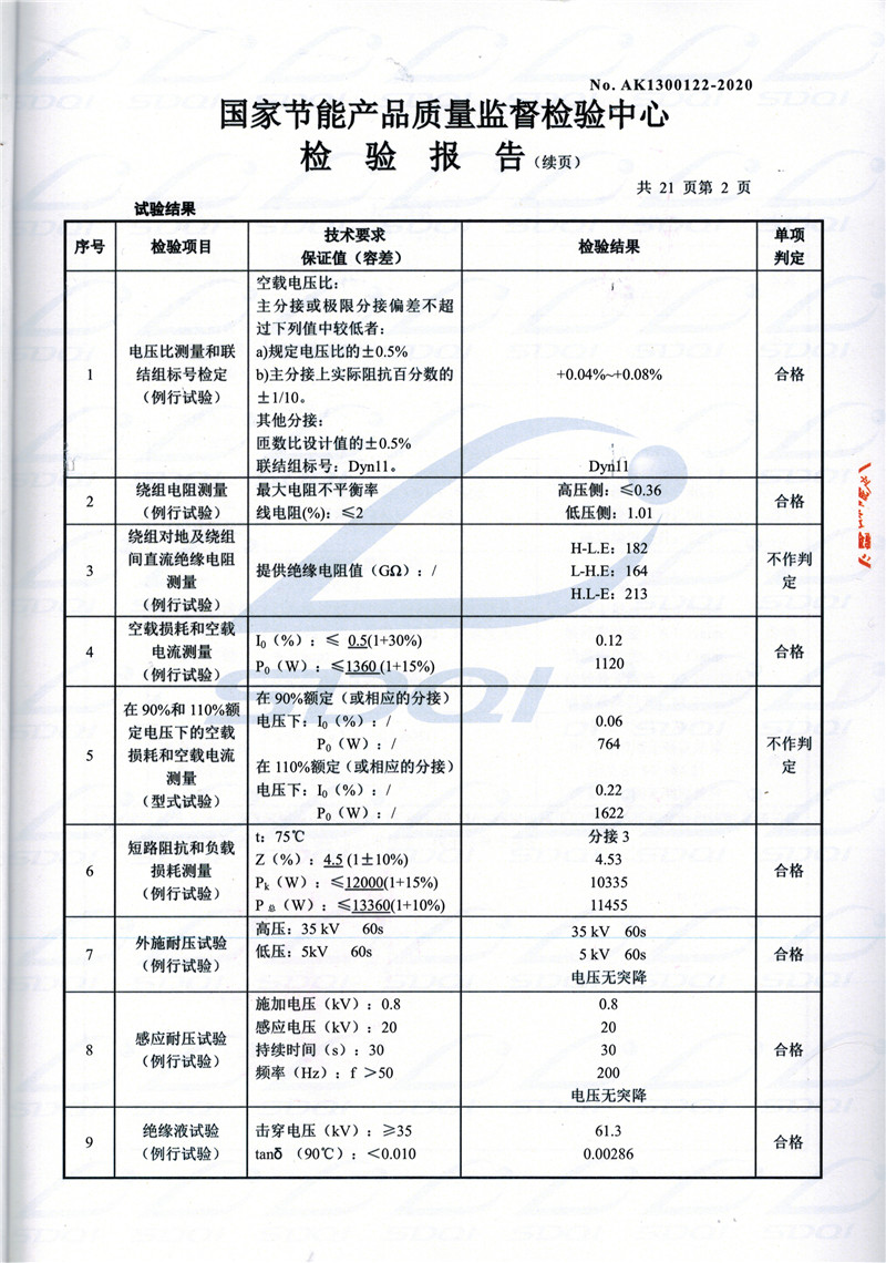 高低压试验报告-S11-1250集宁集宁集宁油浸式变压器-2.jpg
